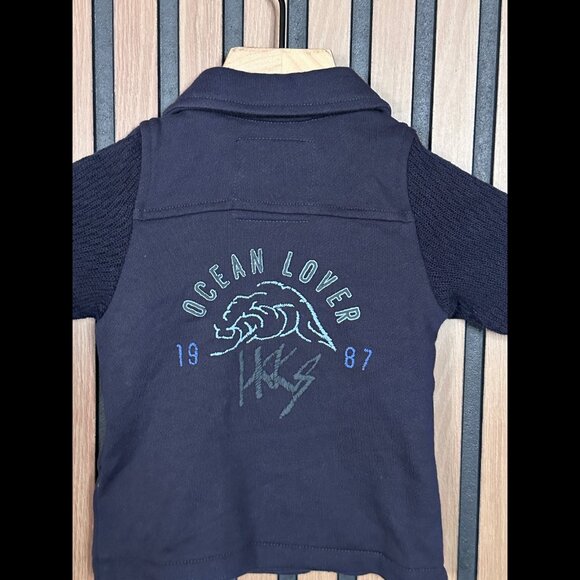 New IKKS Jackets US 18M Toddlers Blue Navy Double Breasted Ocean Lover - Picture 6 of 9